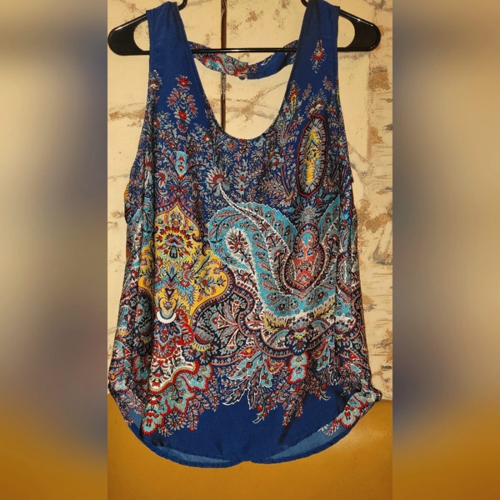 Ladies Boho Flowy Tank L